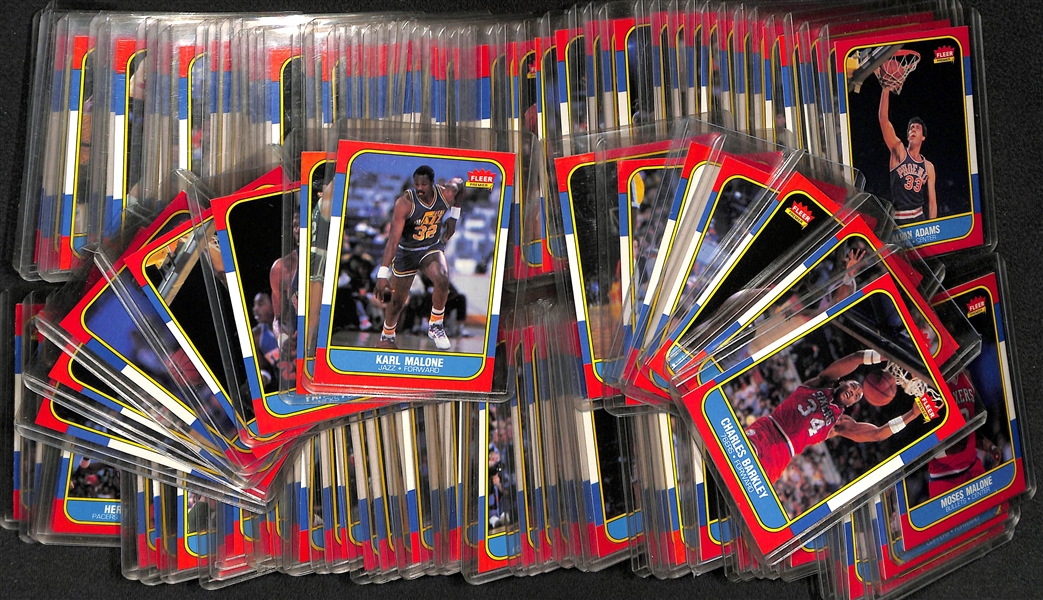 Mostly Pack-Fresh 1986-87 Fleer Basketball Complete Set (Missing #57 Jordan and Stickers) - 131 of 132 Cards